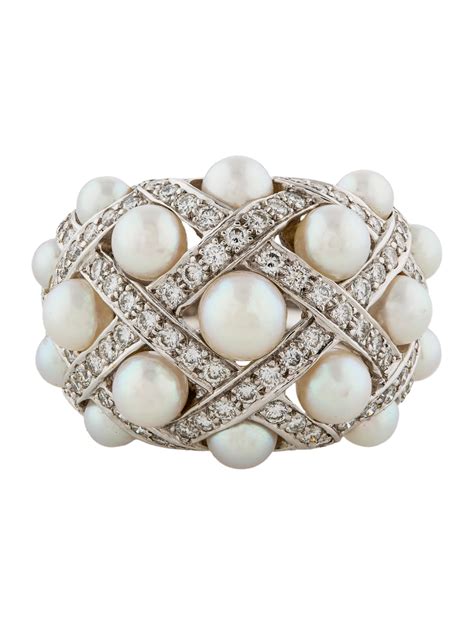 pearl ring chanel|Chanel stackable ring.